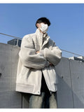 Korean Spring and Autumn High Street Men and Women Trendy Personalized Fake Two Piece Jacket Couple Loose Retro Casual Handsome