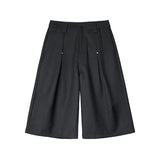 Summer Suit Pants Men Fashion Society Mens Black Dress Pants Korean Loose Wide Leg Pants Mens Office Formal Cropped Trousers