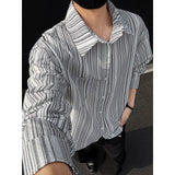 Long Sleeved Shirt Men Fashion Society Mens Formal Dress Shirt Korean Loose Casual Striped Shirt Men Plus Size Shirts 5XL