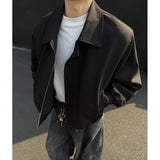 Autumn Short Jacket Men Fashion Casual Shoulder Padded Jackets Men Streetwear Korean Loose Bomber Jacket Mens Clothes M-3XL