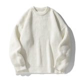 Round Collar Pullover Sweater Solid Colour Basic Men Women Autumn Winter Parsimonious Simple Couple Knit Sweater Warm Soft
