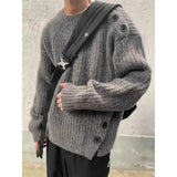 American high street retro high-end breasted sweater for men and women in autumn and winter loose and trendy knitted round neck