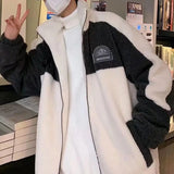 Unisex Lamb Wool Teddy Coat Men Women Cashmere Fleece Jacket Teen Couple Warm Clothing Boy Girls Varsity Techwear Spring