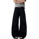 Simple Men's Casual Pants Solid Color Washed Vintage Wide Leg Menswear New Loose Straight Male Curved Knife Tousers