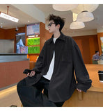 2025 Autumn Winter New Mens Long Sleeve Casual Corduroy Shirt Square Collar Loose Fit Classic Fashion Trendy Outdoor Comfort