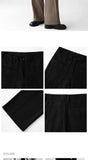 Korean Elegant Pants Fake Pocket Decoration Wide-leg Pants Autumn New American Style Design Sense Spliced Straight Suit Trousers