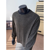Autumn Knitted T-shirt Men Fashion Casual Long Sleeve T-shirt Men Streetwear Korean Loose Round Neck T Shirt Mens Top M-3XL