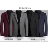 Brand Business Casual Wool Blazer Men Autumn and Winter New Solid Men Blazer Regular Fit Long Sleeve Blazers for Men