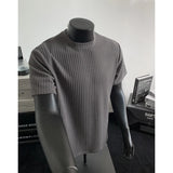 Men Slim Fit Ice Silk Cool Comfort Round Neck Plain Color Summer T Shirt Breathable Lightweight Soft Basic Undershirt Casual Tre