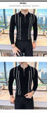 Men's Jersey Luxury Polo Neck Zipper Knit Sweater Casual Fashion Solid Color Long Sleeve Pullover Premium Quality Knitwear M-3XL
