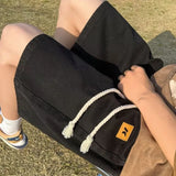 Men Basic Loose Outdoor Sports Casual Shorts Male Daily Knee Lenght Denim Short Pants Straight Wide Leg Wash Summer Short Jeans