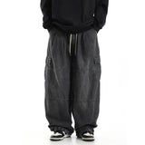 Y2k Black Baggy Cargo Jeans Trousers Men Streetwear Casual Hippie Jogging Wide leg Oversize Old Money Vintage Denim Pants