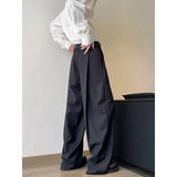 Men Wide Leg Pants Solid Color Mopping pants Joggers Loose Pleated Casual Trousers Men Streetwear NEW Fashion Long Pants