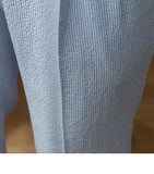 Men's Luxury Naples Slim-fit Thin Blue Striped Dress Pants Solid Color British Retro Premium Elegant Leisure High Waist Trousers