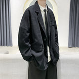 New Men's Academic stylec Long Sleeves Casual Cotton Blend Loose Single Breasted Suit Jacket Coat Solid Color Blazers Oversize