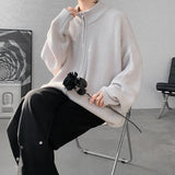 Spring Cardigan Coat Mens Knitted Sweater Stand Collar Loose Fit Big Tall Plus Size Solid Color Casual Outwear Fashion