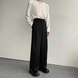 Black Suit Pants Men Oversized Fashion Social Mens Dress Pants Korean Loose Straight Wide Leg Pants Mens Office Formal Trousers