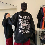 Autumn New Suede Sweatshirts Man Loose Urban Gothic Style Letter Printing Fashion Pullovers Street Tops Sweatshirt Harajuku Y2k