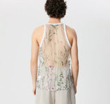 Men Tank Tops Mesh Embroidery O-neck Sleeveless Summer Male Vests Transparent Streetwear Fashion Men Clothing S-5XL