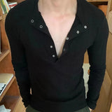 Sweater Mens Striped Texture Henry Collar Knitted Pullover Autumn Casual Versatile Unisex Daily Undershirt Men's Clothing