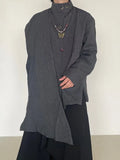 Shirts Men Long Sleeve Stand Solid Korean Fashion All-match Handsome Y2k Top Couples Harajuku High Street Vintage Streetwear Ins