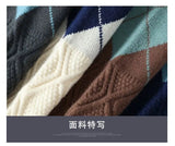 Korean style autumn and winter street fashion personalized splicing round neck sweater for couples loose and casual knitted top