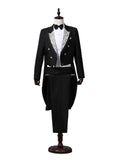 Men's Tailcoat Classic Modern White and Black Basic Style Mens Suit with Tailcoat Singer Magician Stage Jacket Outfits