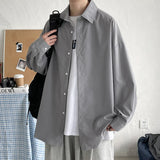 Spring Simple Black Long Sleeve Shirts Men Korean Mens Harajuku White Oversized Shirt Male Button Up Shirts Blouses 5XL-M
