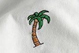 Simple Cartoon Embroidery Polo Shirt Large Size American Retro Casual Lapel Half Button Shirt Summer Youth Short-sleeved Top