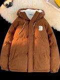 autumn and winter street fashion corduroy thick jacket for men and women couple personalized loose retro casual Harajuku