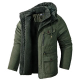 Cotton-Padded Thicken Parkas Fleece Coats Military Men's Warm Winter Jacket Cashmere Outdoor Male Windbreaker Hooded Outwear