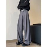 Men Wide Leg Pants Solid Color Mopping pants Joggers Loose Pleated Casual Trousers Men Streetwear NEW Fashion Long Pants