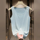 Mens Vest Casual Camisole Narrow Shoulder Sleeveless Vest Summer Casual Sports Ice Silk Quick Drying Vest Men's Clothing Unisex