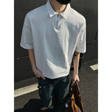 Mens tshirt Loose Fit Half Zip Polo Collar Solid Color Summer T Shirt New Casual  Sports Comfortable Daily Basic Top