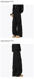 Mens Casual Pants Loose Fit Joggers Patchwork Pleated Trousers Trendy Elastic Waist Outdoor Sports Streetwear Hip Hop Trousers