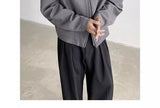 Black Short Autumn Suit Jacket Male College Preppy Wearing American Baseball Uniforms with High-end Shoulder Pad Jacket Chic