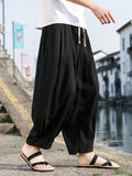 Ice Silk Casual Linen Pants Men Oversize Chinese Summer Wide leg Baggy Sweatpants Male Outdoor Sport Harem Trousers