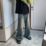 Hip hop men and women trendy personality straight tube washed retro jeans American couple high street loose casual pants y2k