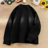 Spring NEW Mens Long Sleeve T Shirts Casual Round Neck Tees Button design White Black Undershirts Loose Fit Tshirts