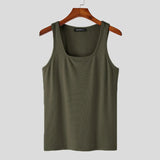 Men Tank Tops Solid Color O-neck Sleeveless Streetwear Casual Male Vests Fitness Summer Workout Men Clothing S-5XL