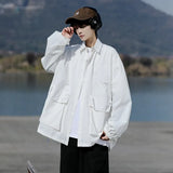 Mens Lightweight Jacket Spring Summer Two Large Pockets Loose Fit Plus Size Casual Comfort Breathable Fabric Sun protection Coat