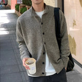 Japanese Vintage Cardigan Coats Light Luxury Knitted Lapel Long Sleeve Men Sweater Jacket Leisure Premium Quality Knitwear M-3XL