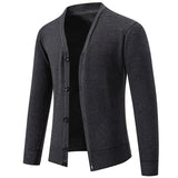 Men Sweater Cardigan Business Casual Classic V-neck Solid Color Cardigan Men Sweater Korean Fashion Trend Knitwear Sweater