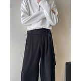 Coffee Suit Pants Men Society Mens Black Dress Pants Korean Loose Casual Wide Leg Pants Mens Office Formal Trousers Large Size