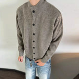 American Vintage Cardigan Coats Light Luxury Knitted Lapel Long Sleeve Men Sweater Jacket Leisure Premium Quality Knitwear M-3XL