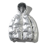 Winter Solid Color Parka Men Thick Hooded Jacket  New Warm Harajuku Coat Male Casual Zipper Jackets Windproof Outwear
