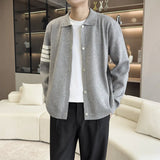 Japanese Retro Men's Cardigan Coats Light Luxury Knitted Lapel Long Sleeve Sweater Jacket Leisure Premium Quality Knitwear M-3XL