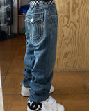 Y2K New Fashion Embroidered Solid Color Jeans Men Street Harajuku Hip Hop Gothic Casual Jeans Couple High Waist Wide Leg Pants