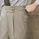 New Business Men Luxury Naples Suit Pants Casual Premium Striped Gentleman Dress Pants Commercial Parisian Style Chic Trouser