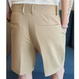 Summer Man Shorts Fashion Casual Bermuda Shorts Black Beige Khaki Straight Short Suit Pants Quality Men Bottoms Wear
